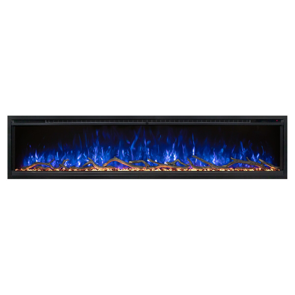 Modern Flames Spectrum 74 Inch Electric Fireplace - Black - Hybrid-FX Flame Technology - SPS-74BAUS