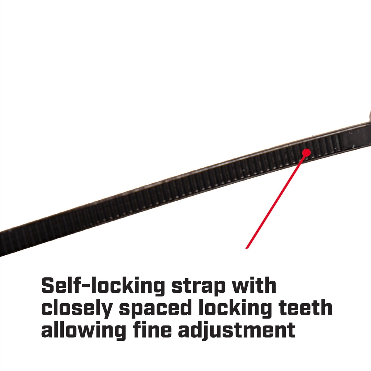 Crescent Cable Ties - 150 x 3 6mm - Black - 25 Pack - Nylon - UV Resistant - SuperSaverAU - view 4
