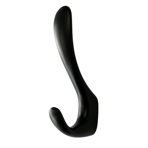 Taskmaster 120mm Matte Black Double Robe Hook Zinc