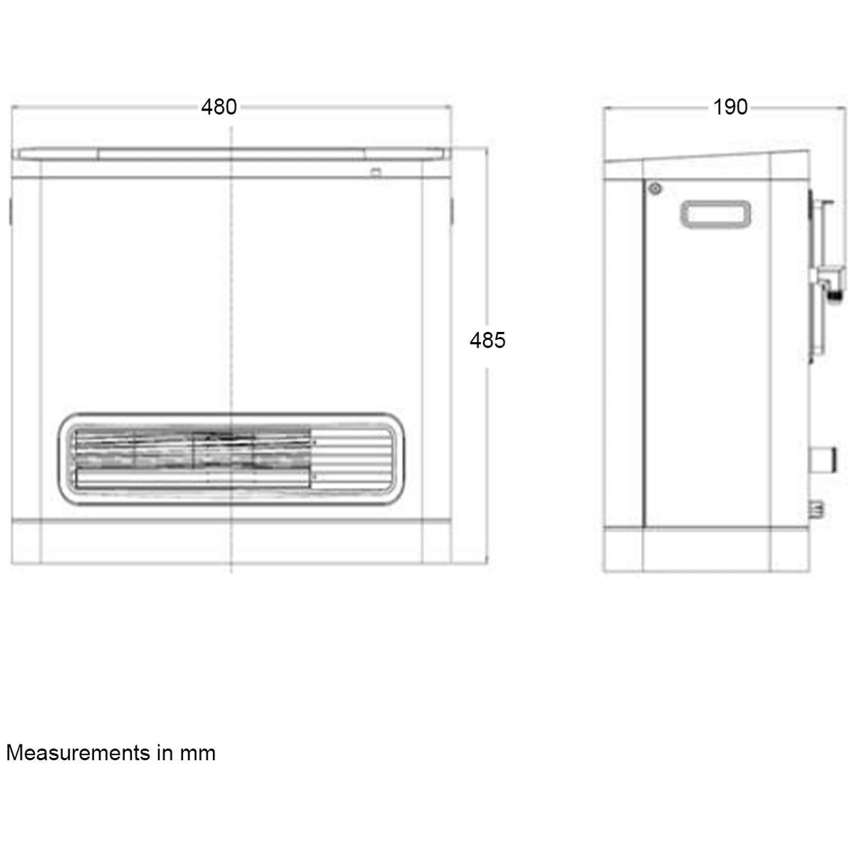 Omega Altise unflued natural gas convector heater - 15MJ output, silver, remote control - OAGCH15NGS