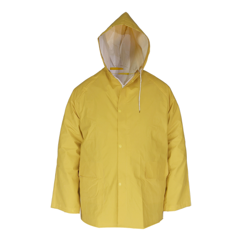 Gripwell L Yellow PVC Wet Weather Raincoat with Hood