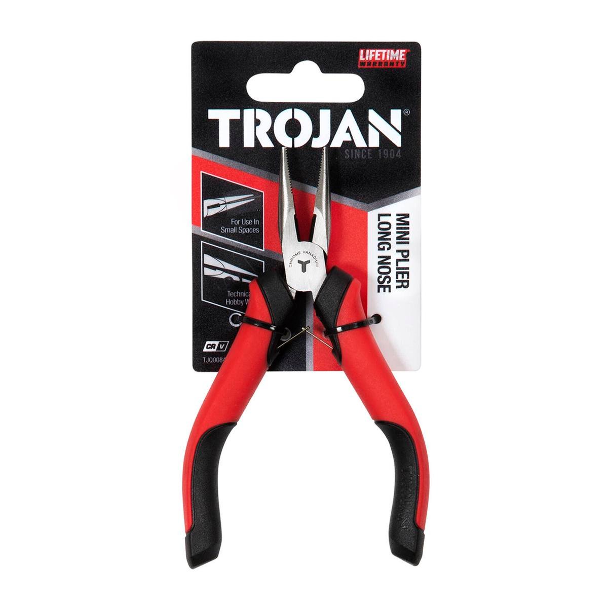 Trojan Mini CRV Long Nose Plier Red and Black