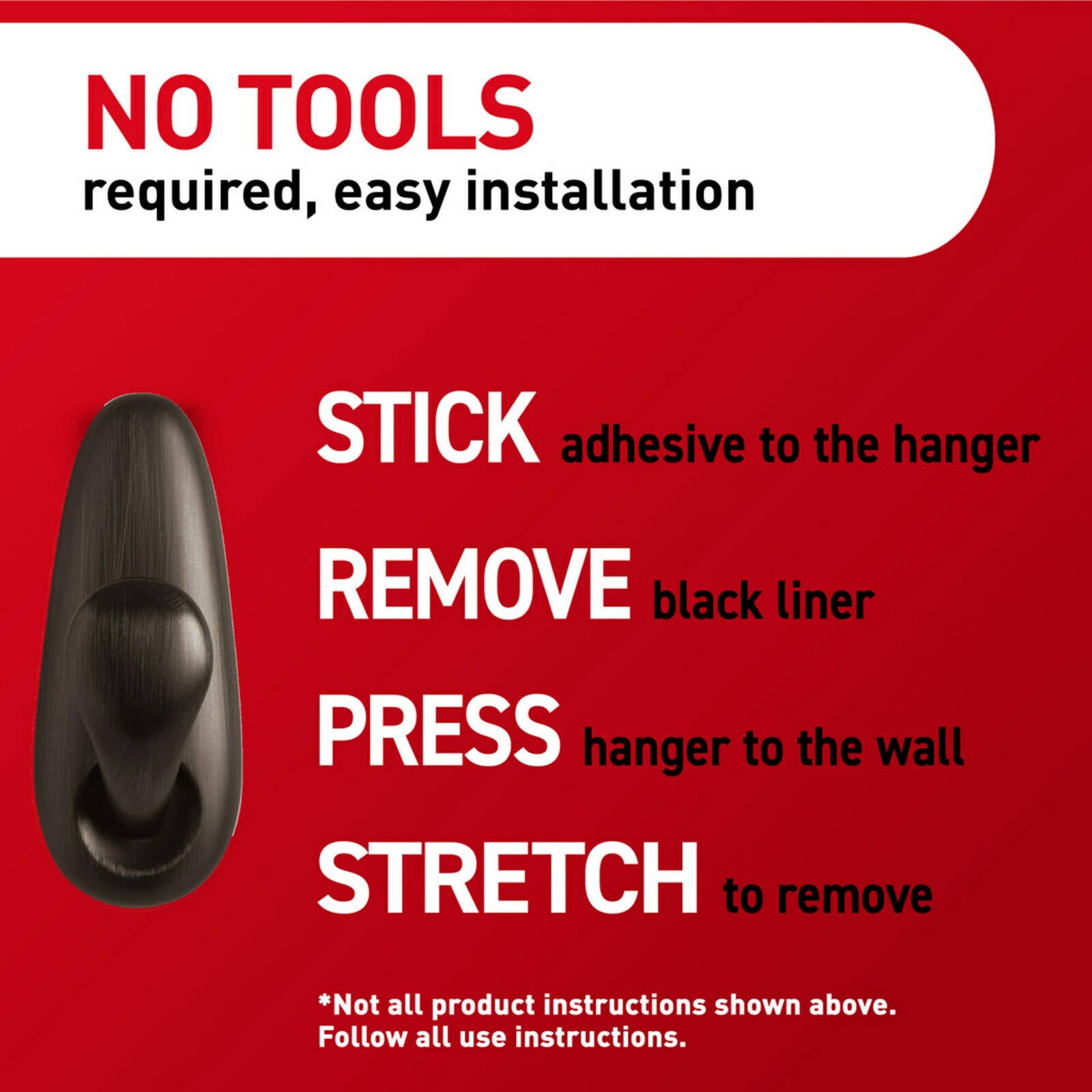 Command Metal Hooks Black 1.3kg Damage-Free Hanging
