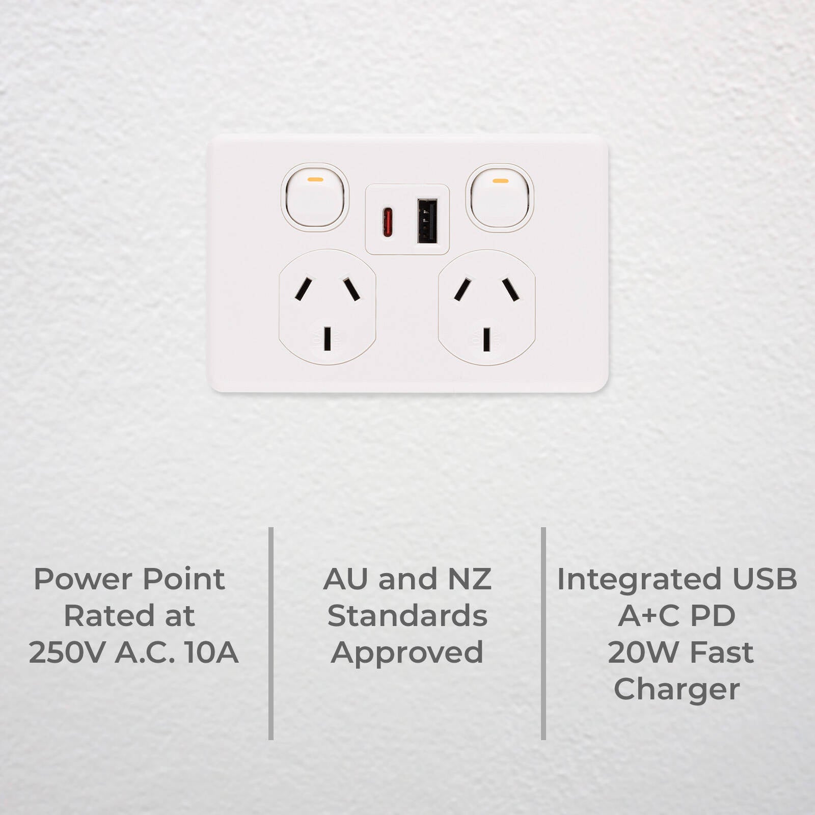 DETA X6 Double Power Point with USB-A & USB-C PD20W Fast Charging Outdoor