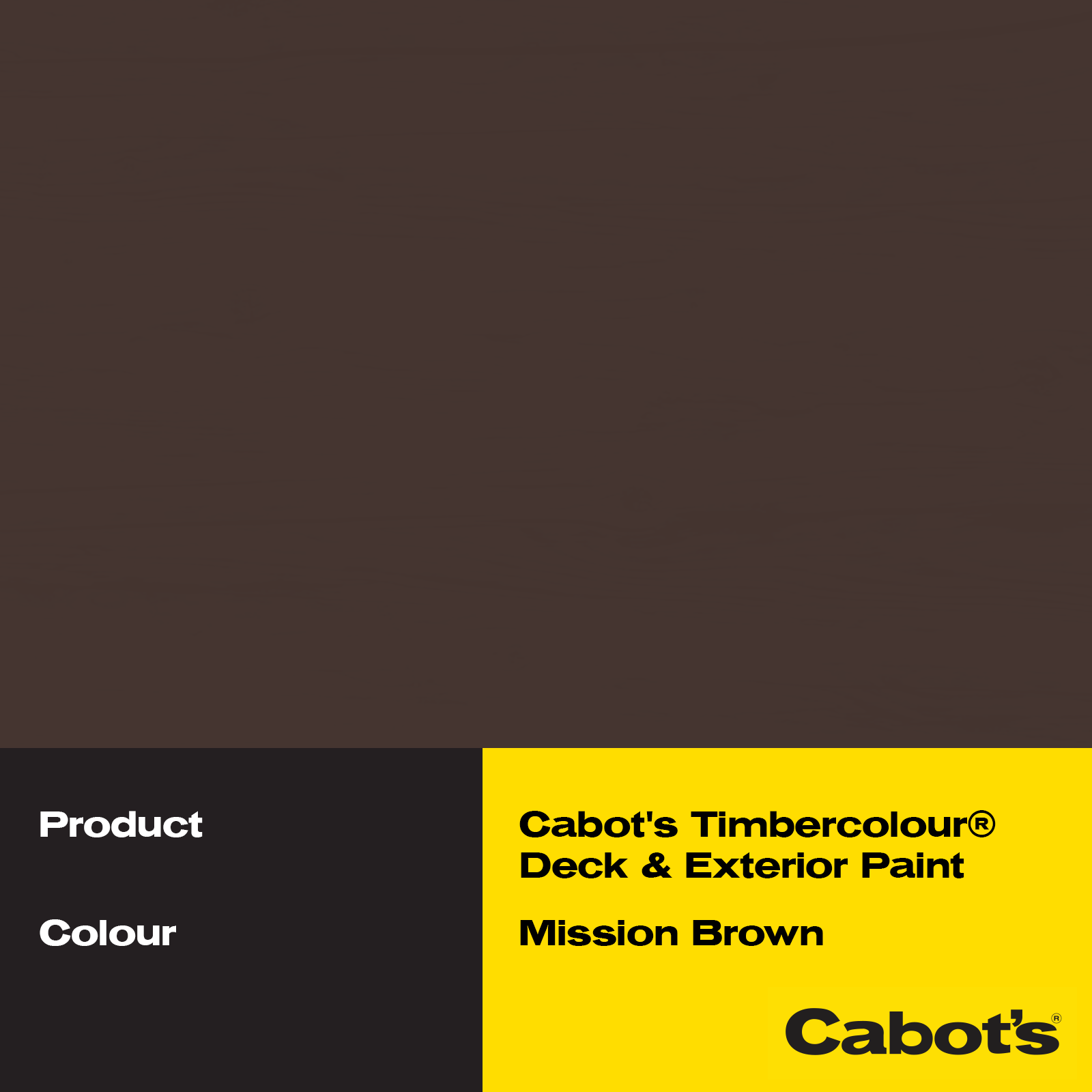 Cabot's 10L Mission Brown Timbercolour Deck & Exterior Paint, Water-Based Self-Priming UV Resistant