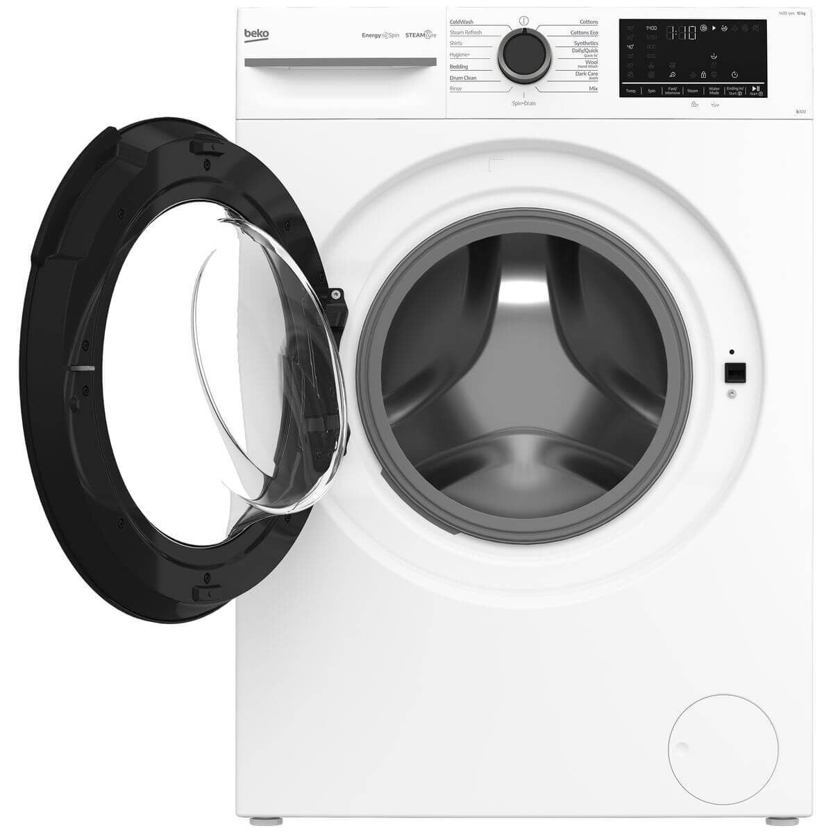 Beko 10kg Front Load Washing Machine - White, SteamCure, EnergySpin, ColdWash, Hygiene+ Cycle - BFLB1010W