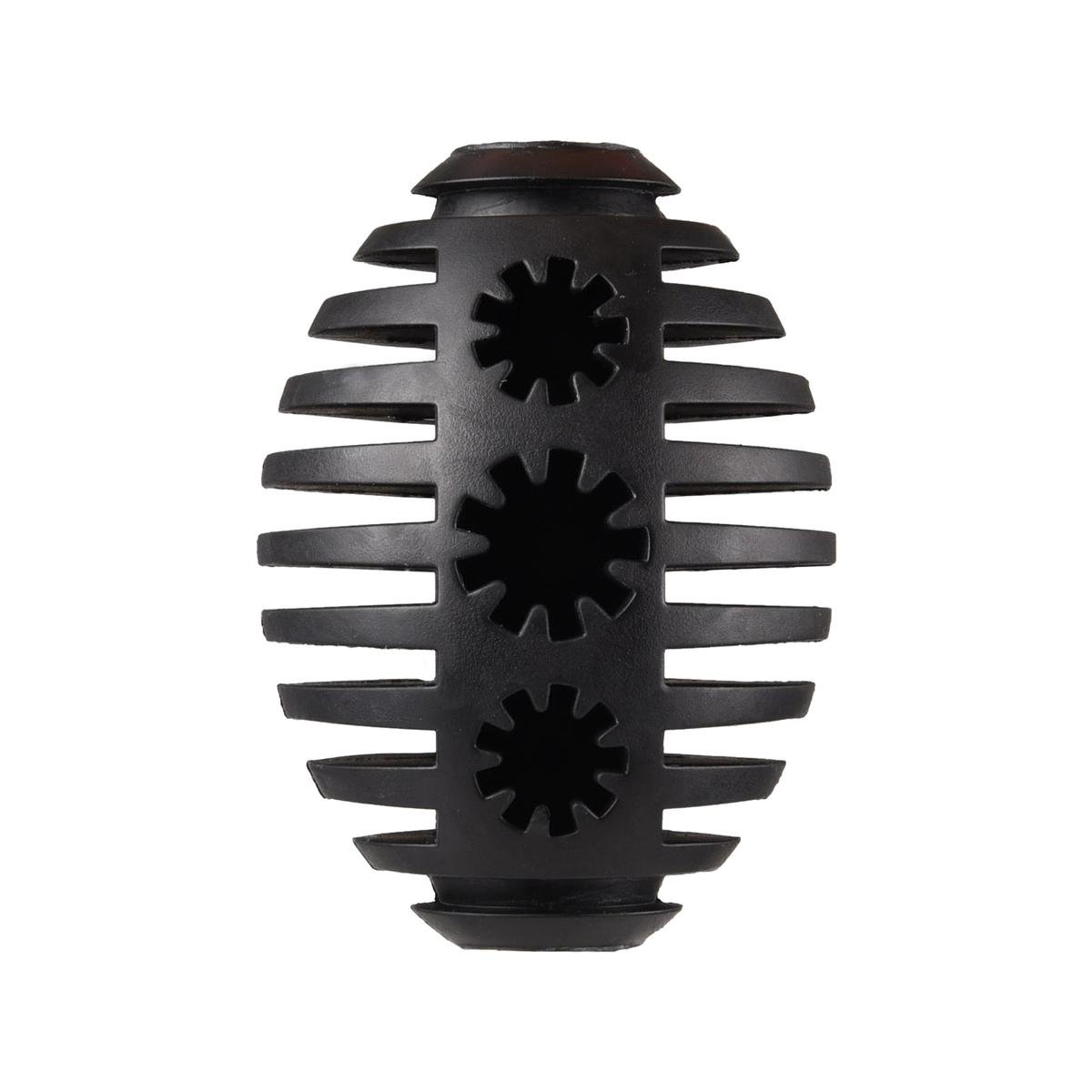 Gladiator 12cm Black Rubber Rugby Dog Toy - Durable - Dental Care - Treat Filling - SuperSaverAU - view 1