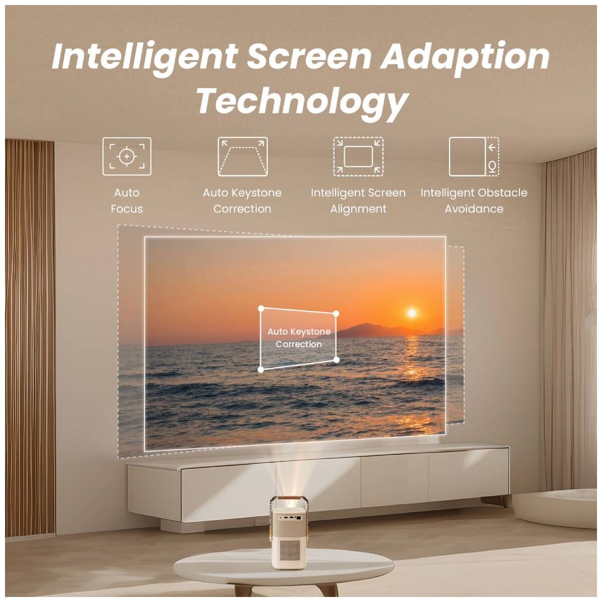 Yaber T2 Plus Portable Projector - Full HD 1080p, Auto Keystone, JBL-Tuned Speakers, Grey - 24260709014115