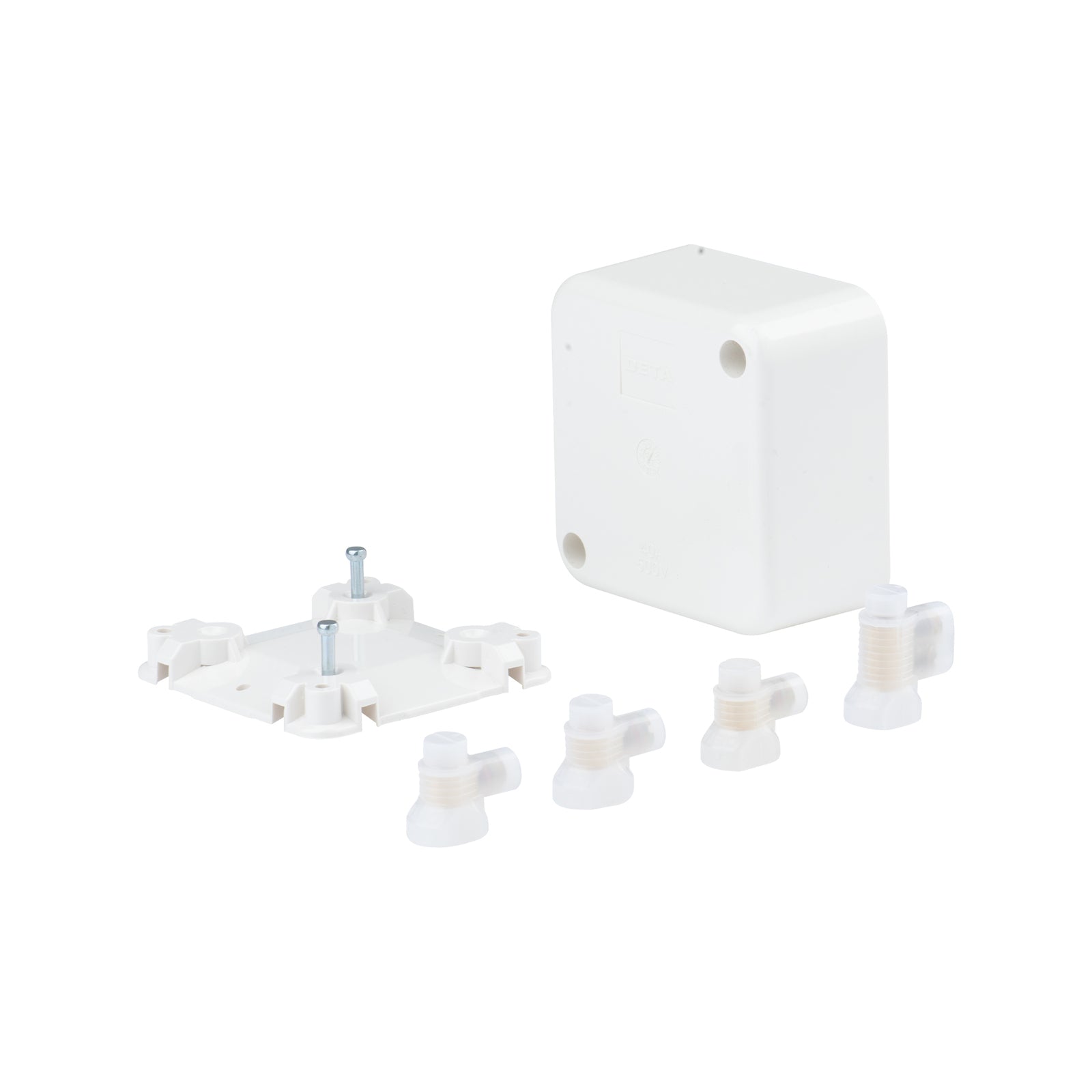 DETA Junction Box with 4 x 40A Insulated Connectors White Polycarbonate 10 Pack