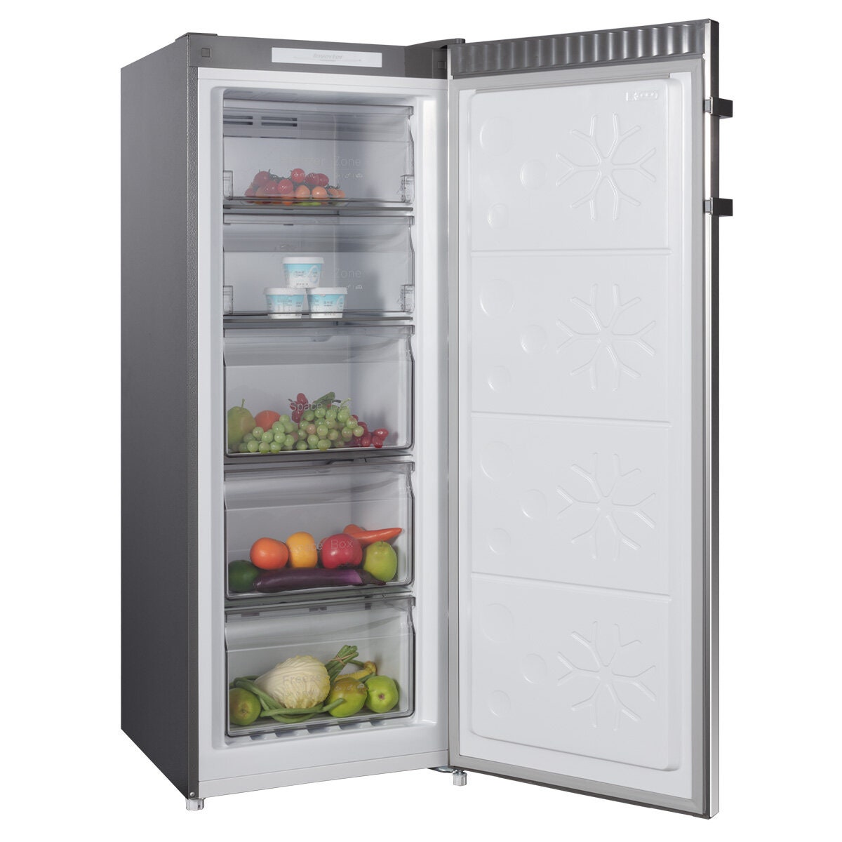 CHiQ 166L Hybrid Upright Freezer - Stainless Steel, Frost Free, Multi Air Flow, Reversible Door - CSH165NSS