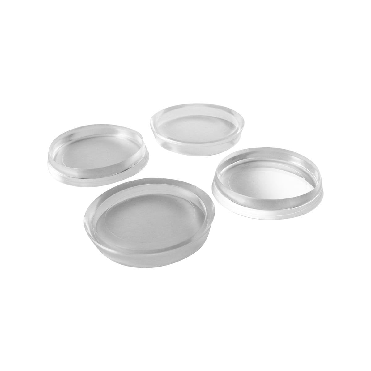 Surface Gard 48mm Clear Round Plastic Castor Cups - 4 Pack Floor Protectors