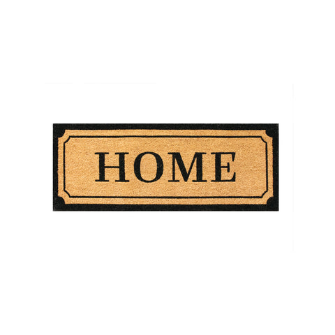Madras Link 45 x 115cm Black Home Long Coir Door Mat, Coir & Vinyl