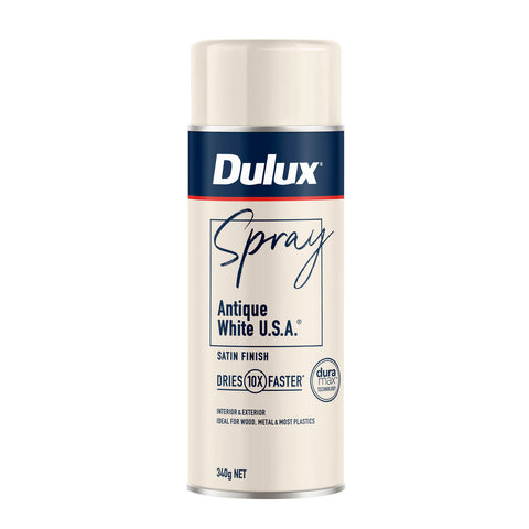 Dulux 340g Antique White U.S.A Satin Finish Spray Paint - Indoor