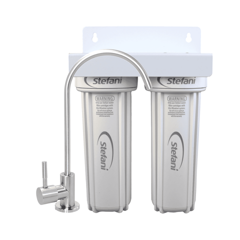 Stefani Twin Stage Undersink Water Filtration System, Lead Free Carbon Block