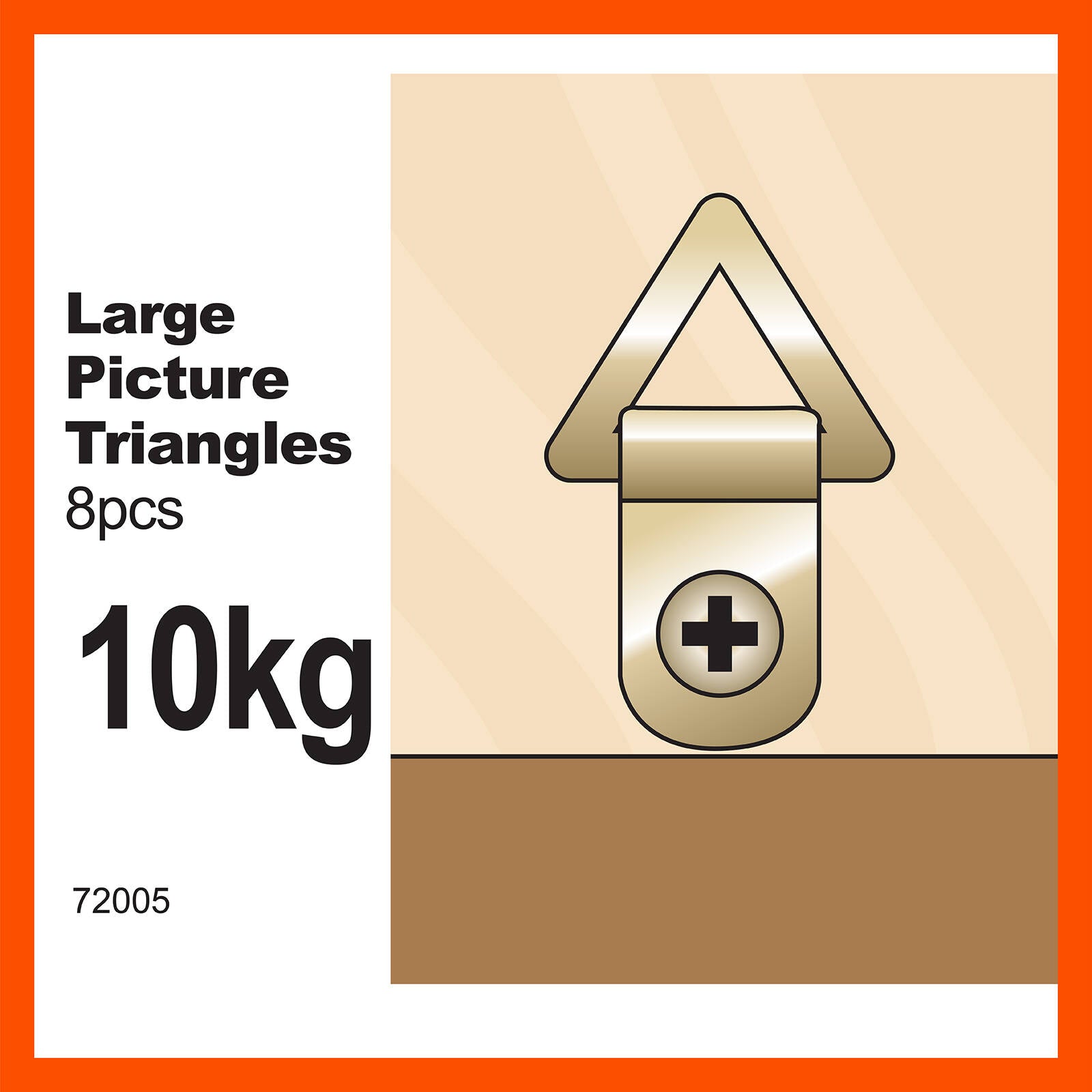 Everhang 10kg Brass Plated Picture Hanging D-Ring 8 Pack