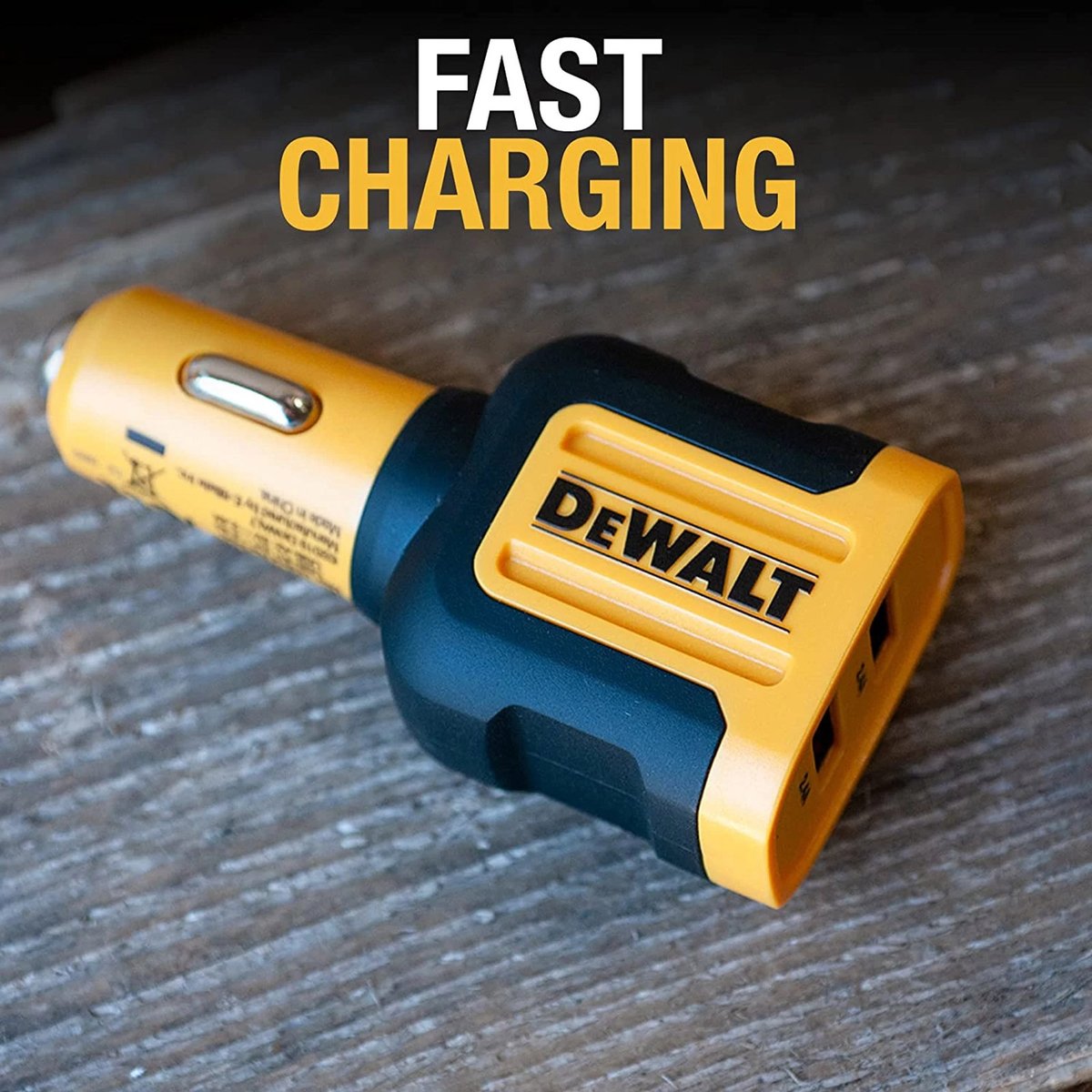 Dewalt 2 Port Mobile USB Fast Car Charger - 24W - Rugged Design - Smart Charging - SuperSaverAU - view 5