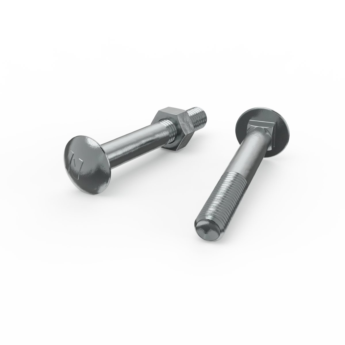 Zenith M10 x 75mm Zinc Plated Cup Head Bolts Nuts - 25 Pack - Coarse Thread - SuperSaverAU - view 2