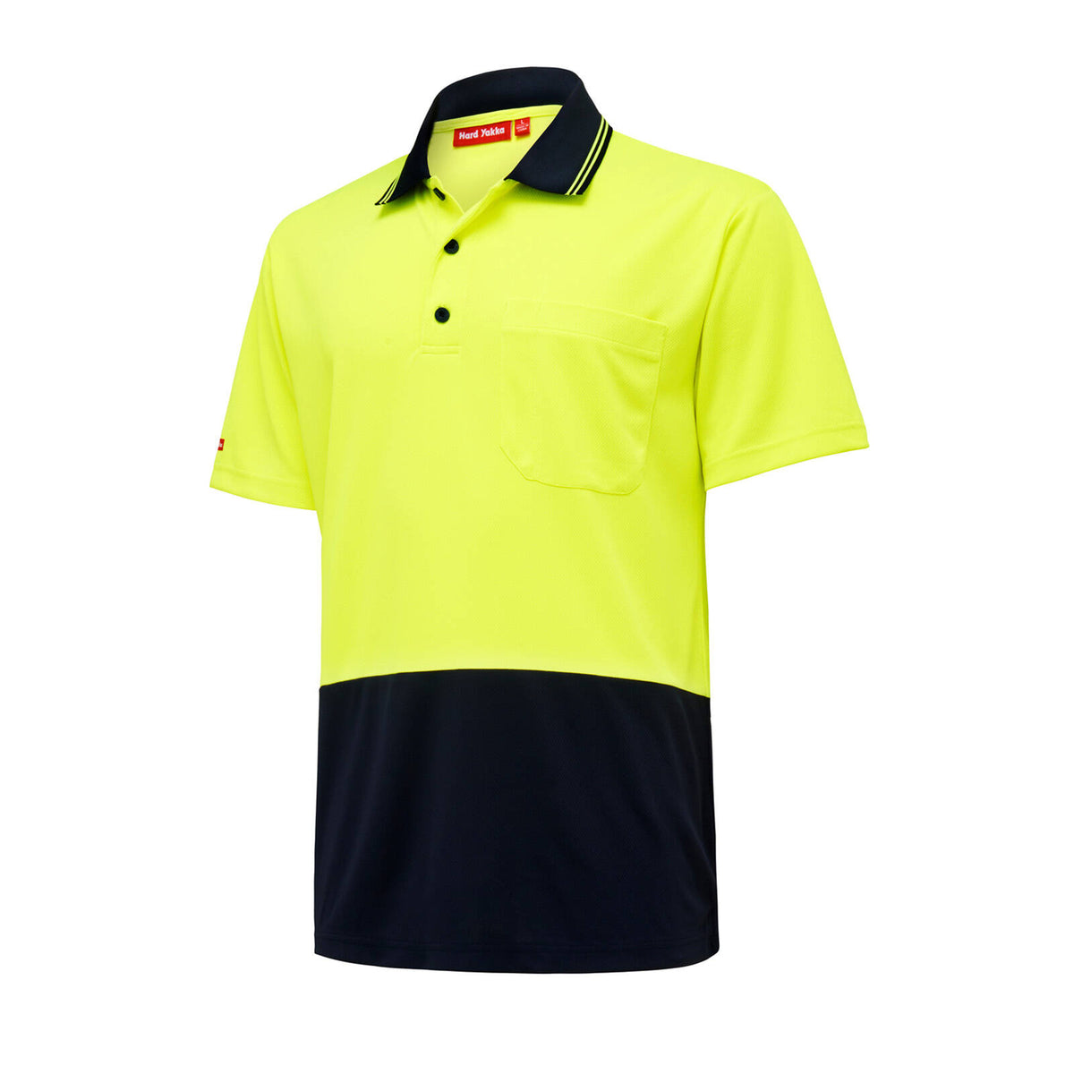 Hard Yakka Yellow Navy Hi Vis Short Sleeve Polo - Size 3XL - Men's