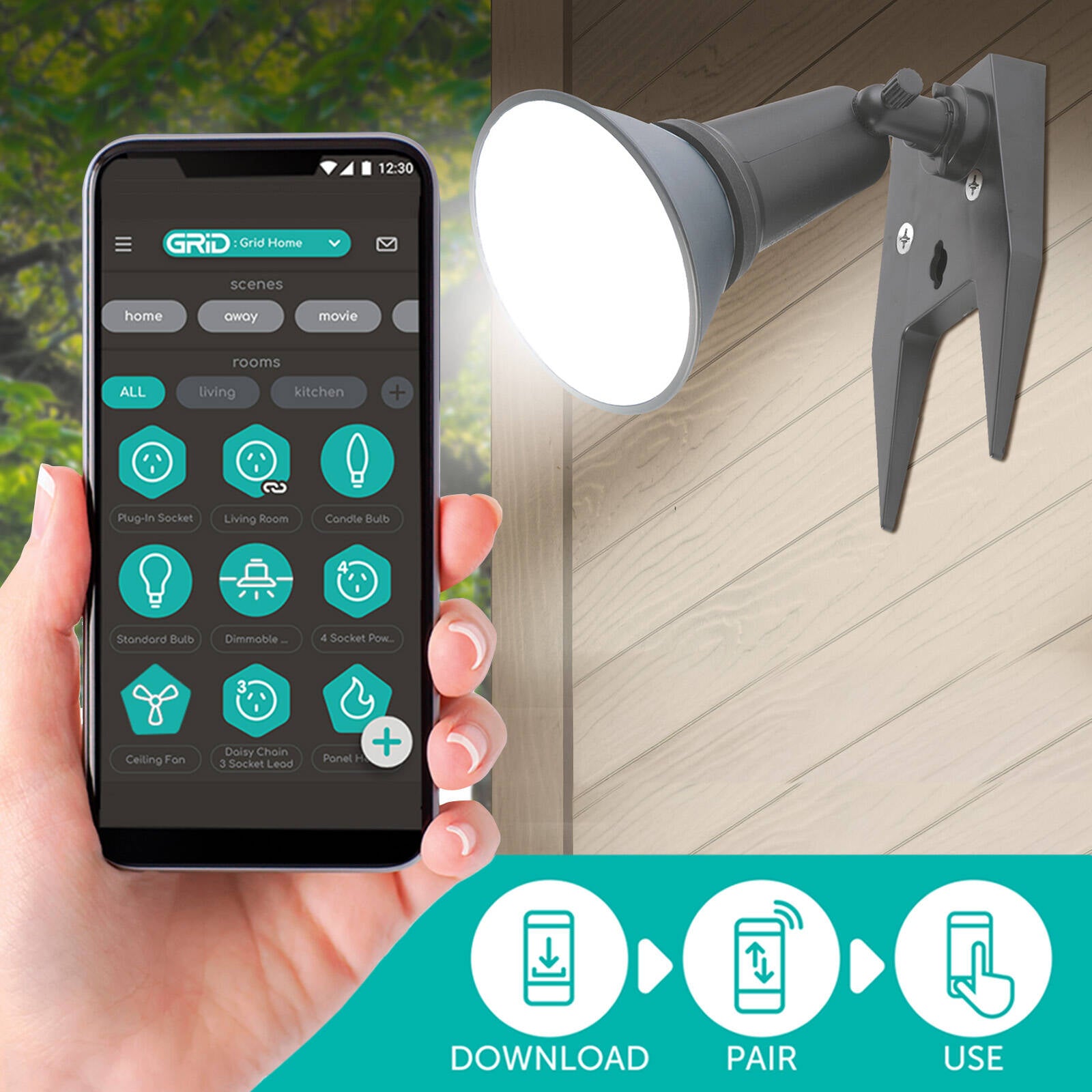 Arlec PAR38 E27 LED 1350lm 15W CCT Grid Connect Smart Globe (GLD304HA)