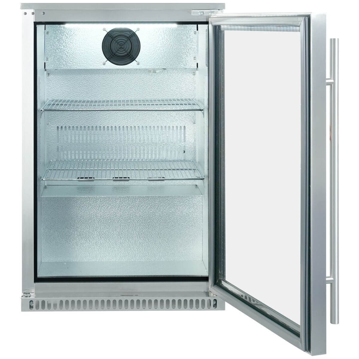 Bosston Grills 118L single door alfresco fridge - 304 stainless steel, right hinge, lockable - NAPSDRH