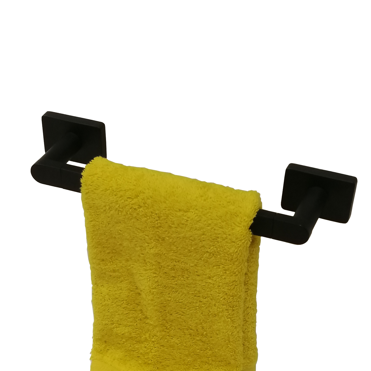 Barelli Rigoni Base Matt Black Coated Zinc Alloy Double Towel Bar