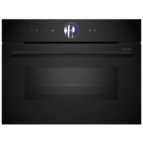 Bosch Series 8 Accentline compact oven with microwave - 45L, 4D HotAir, TFT touch display, black - CMG936AB1A