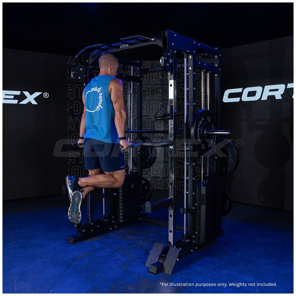 Cortex multi-gym with black finish - 2186mm high, 1513mm wide, 2035mm deep - CSST-SM25