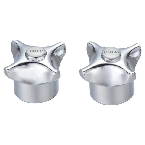 Shaw & Mason Chrome 4 Point Tap Handles - Zinc Alloy, Flat Sided Spindle, Pair