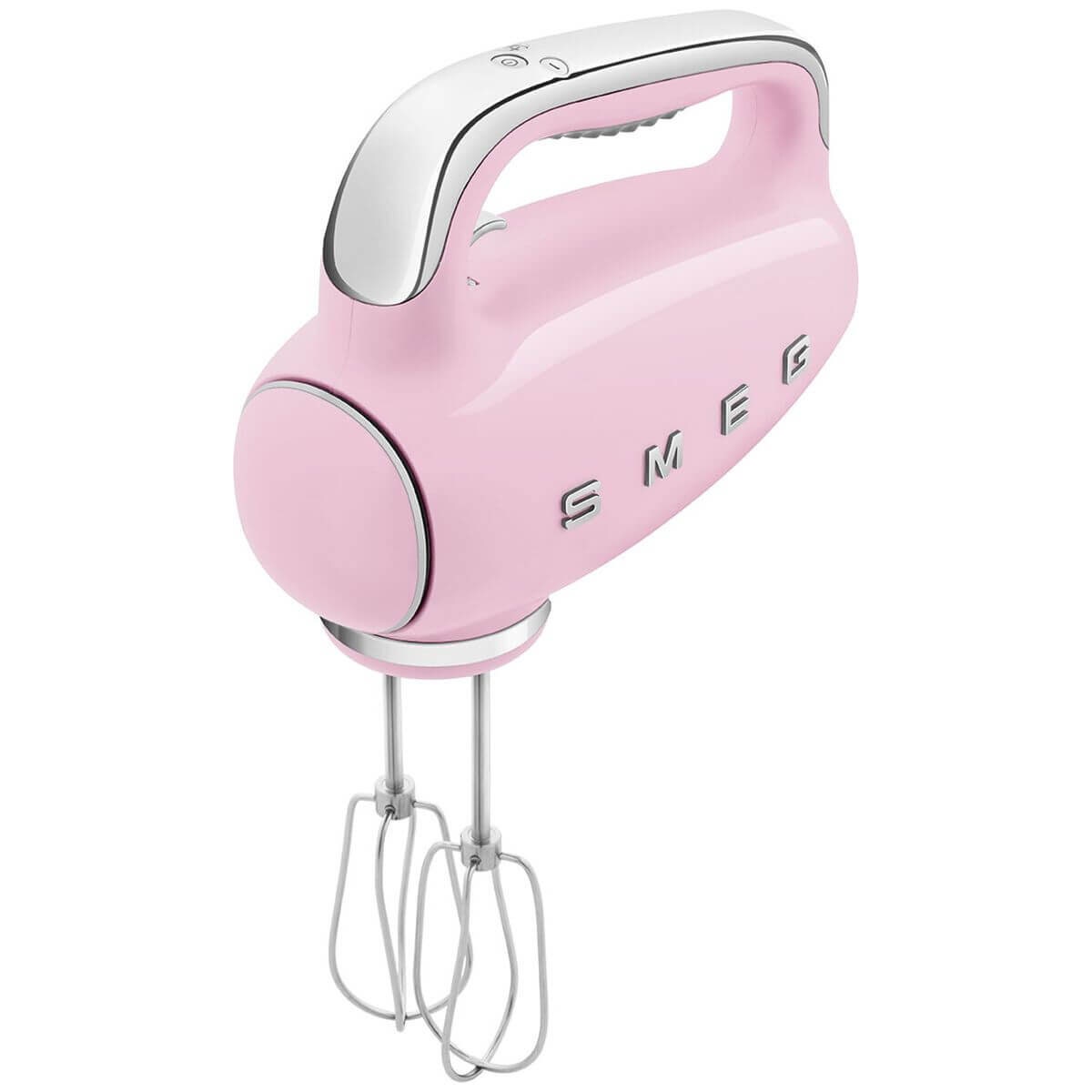 Smeg 50s Retro Style Hand Mixer - 250W, 9 Speeds Plus Turbo, Backlit LED Display, Pink - HMF01PKAU