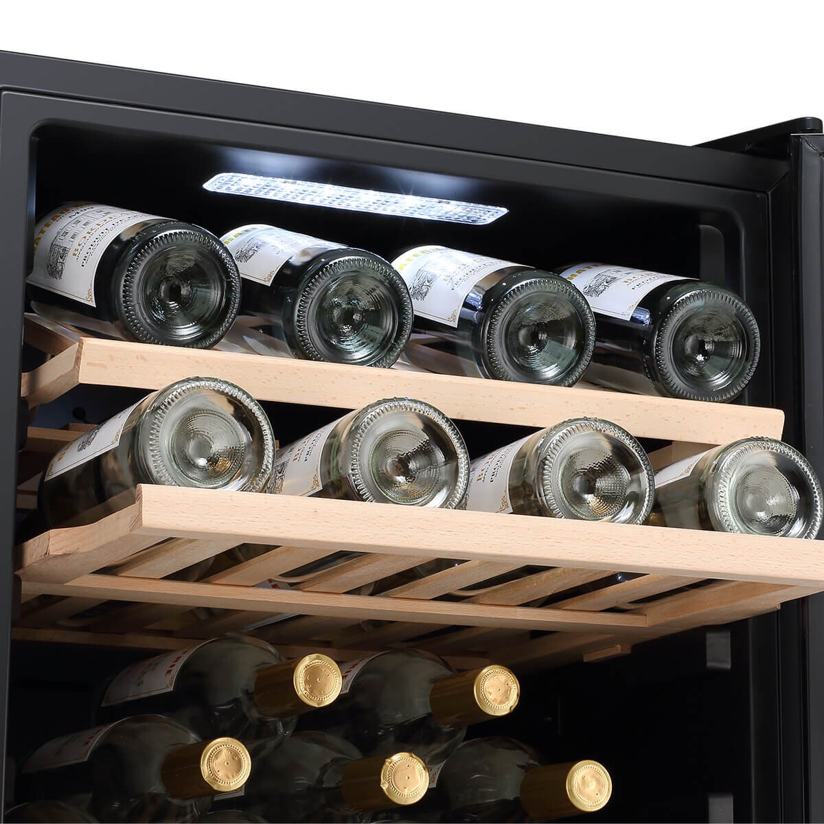 LeCavist 140 Bottle Triple Zone Wine Cabinet 282L - Stainless Steel, Triple Glazed Door - LEK1403ZPVX