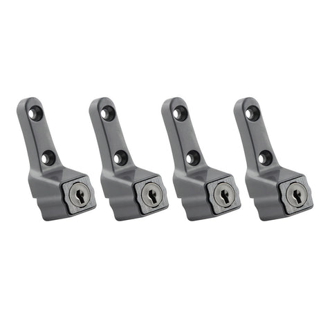 Ikonic Silver Sliding Window Lock - Metal, Suits Aluminium Windows, 4 Pack