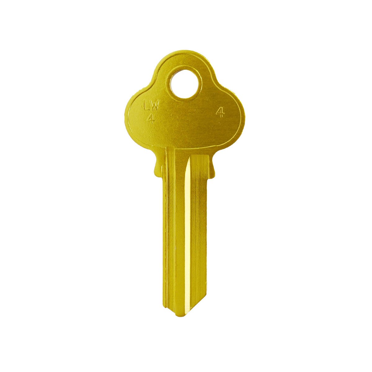 EHI LW4 Gold Blank Key, Aluminium Titanium Alloy, for Key Cutting