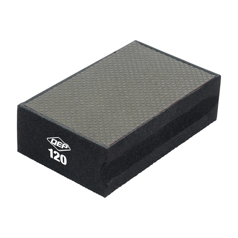 QEP Diamond Sanding Block 120 Grit, Wet and Dry, for Tile Stone Granite Glass