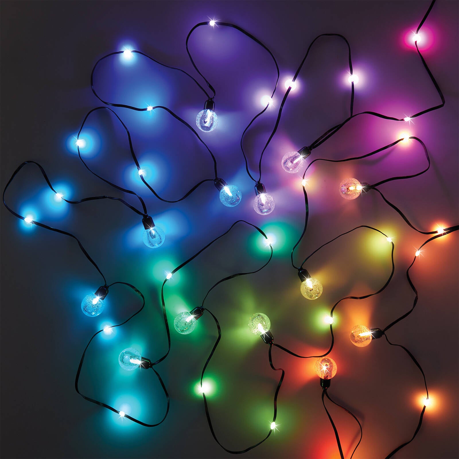 Lytworx 7m Colour Changing Bubble Lights 40 Pack 70740 - RGB, Bluetooth, Connectable, Outdoor