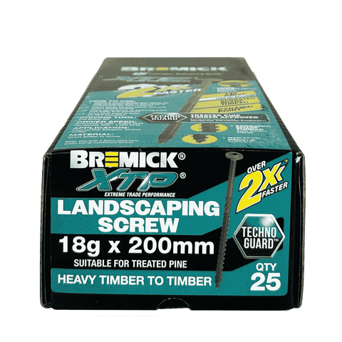 Bremick XTP 18g x 200mm T40 TechnoGuard Landscape Screws - 25 Pack