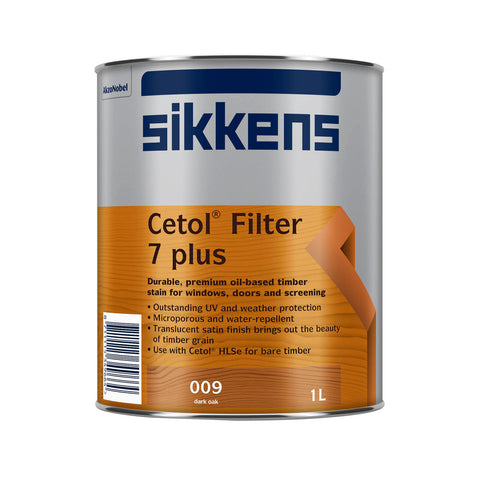 Sikkens Cetol Filter 7 Plus Dark Oak Timber Stain 1L Oil-Based UV Resistant