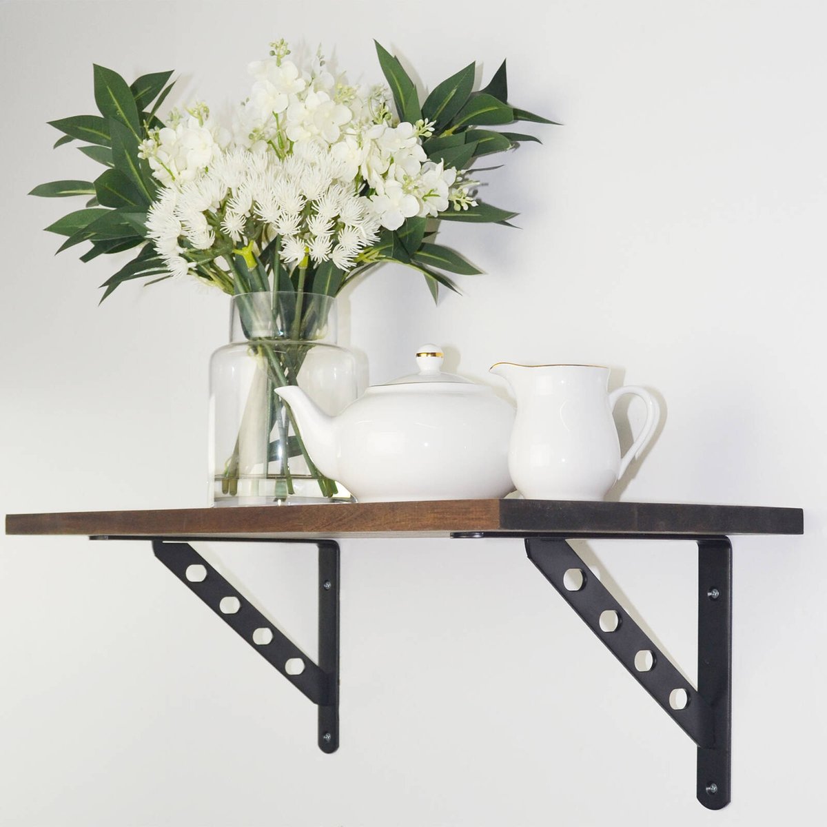 Carinya 250 x 195mm Black Heavy Duty Circle Stayed Bracket - 200kg Powder Coated Steel