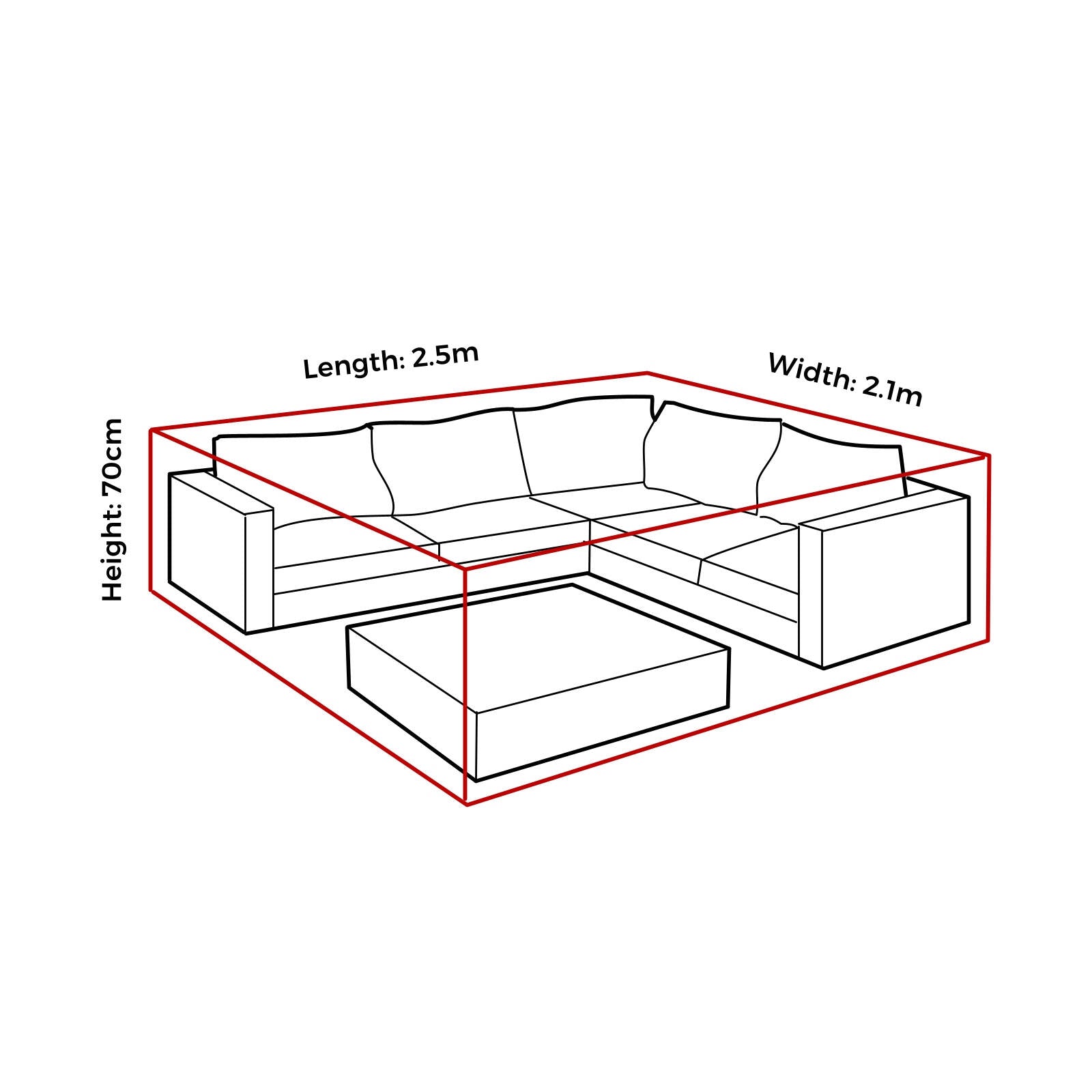 Mojo Weathertex Corner Lounge with Coffee Table Outdoor Furniture Cover, Weather & UV Resistant