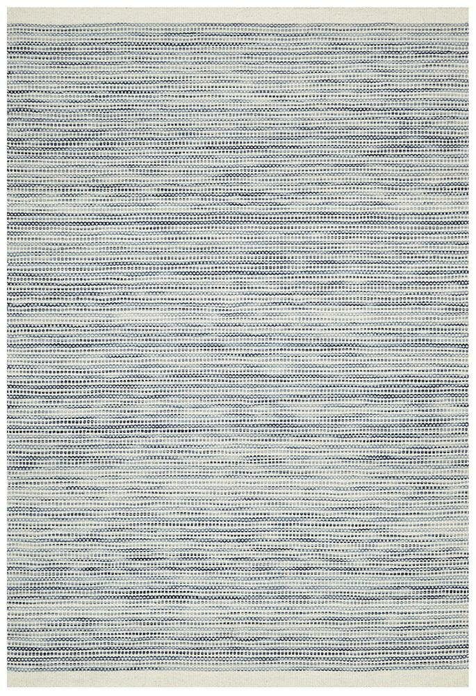 Rug Culture Skandi medium blue rug 225x155cm - hand loomed flatweave wool - SKAN310BLU225X155