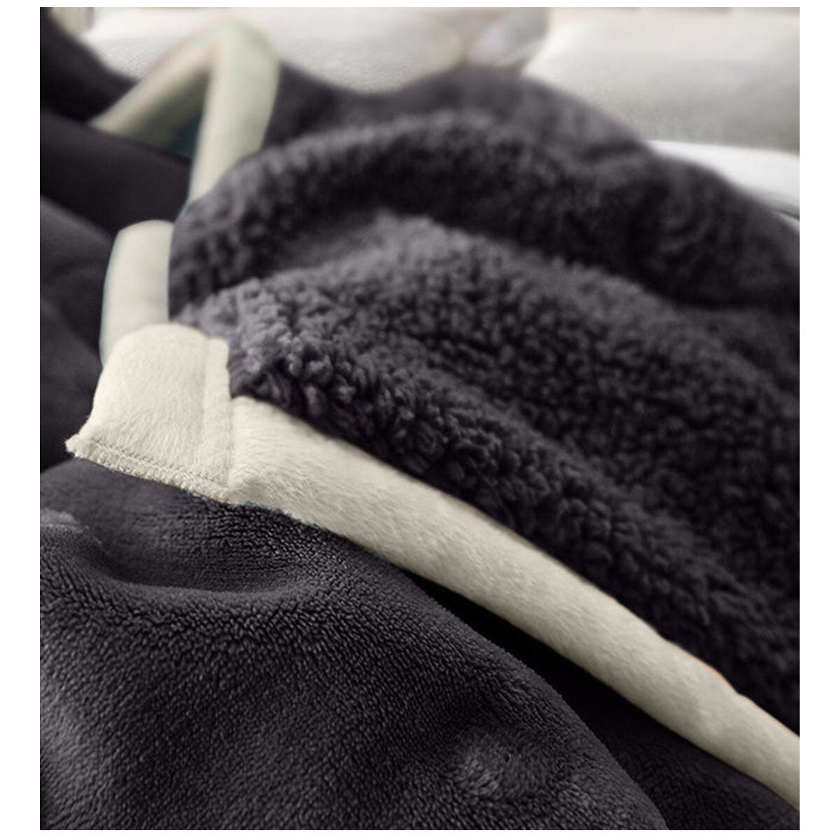 SOGA Dark Grey Throw Blanket - Queen Size, Flannel and Polyester, Machine Washable - BLANKET303