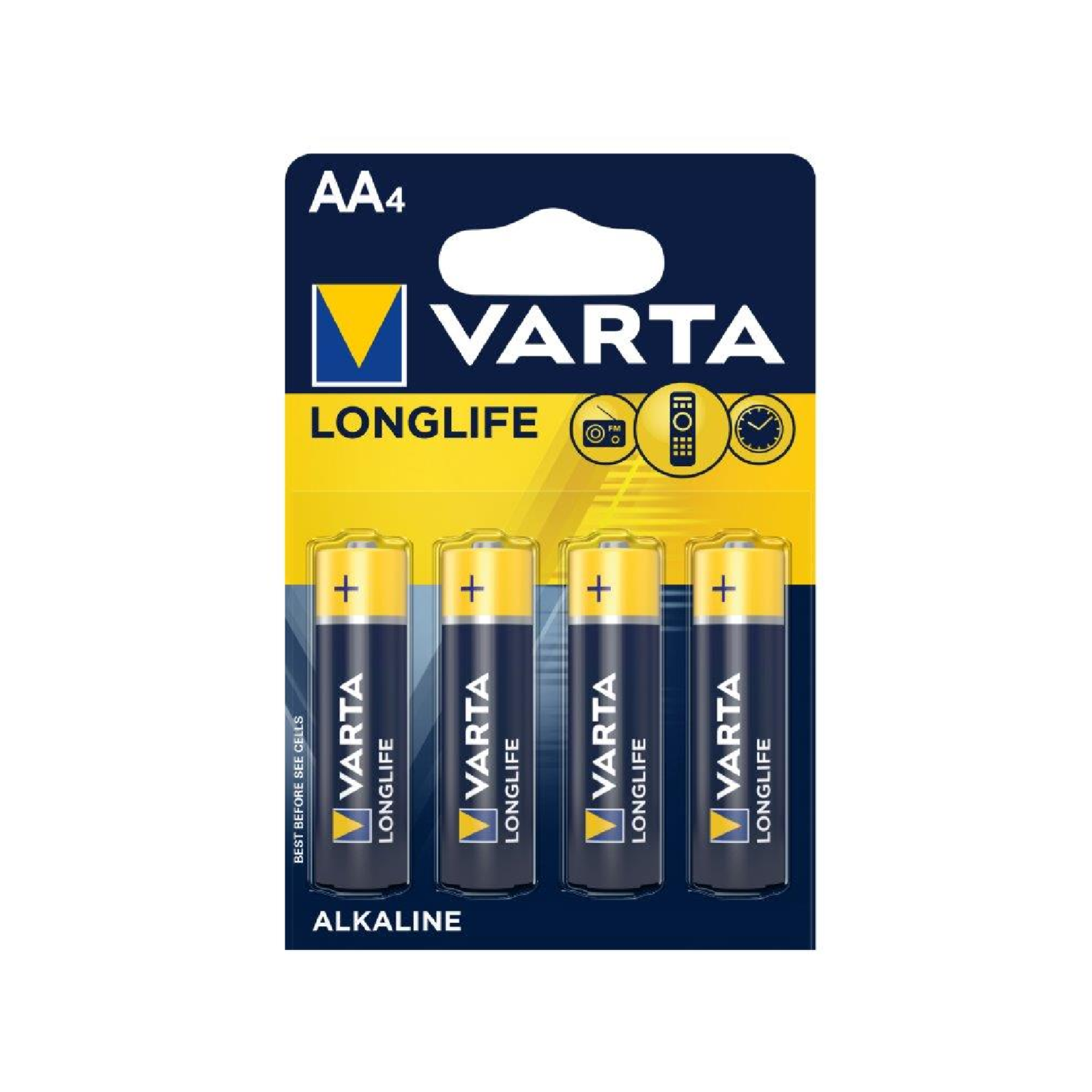 Varta Longlife AA Alkaline Batteries 4 Pack Made in Germany