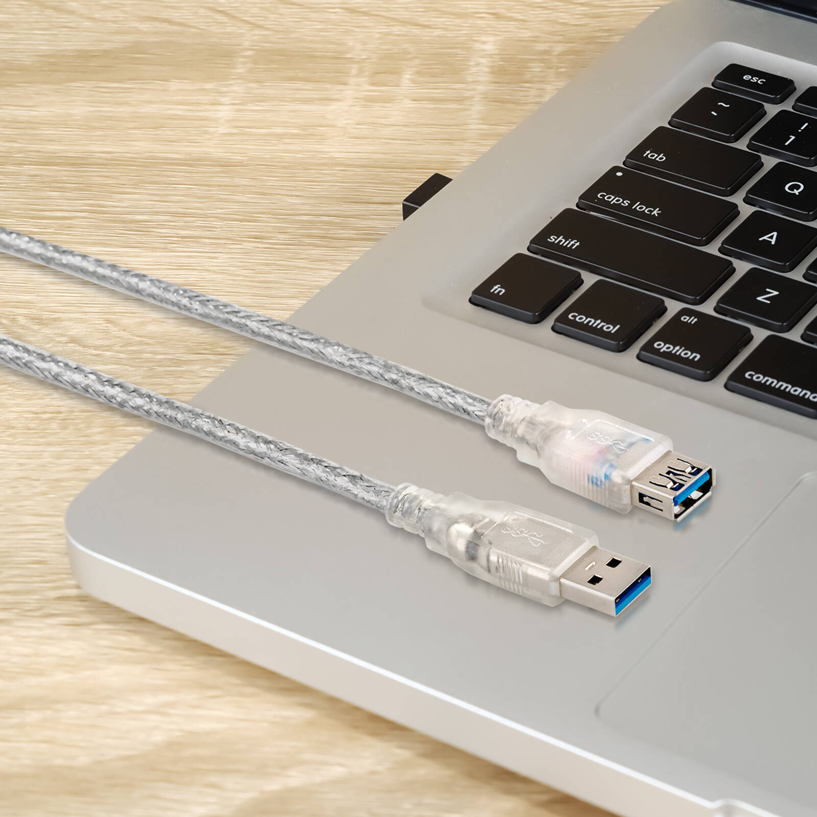Antsig 5m USB-A Male to USB-A Female Extension Cable Silver
