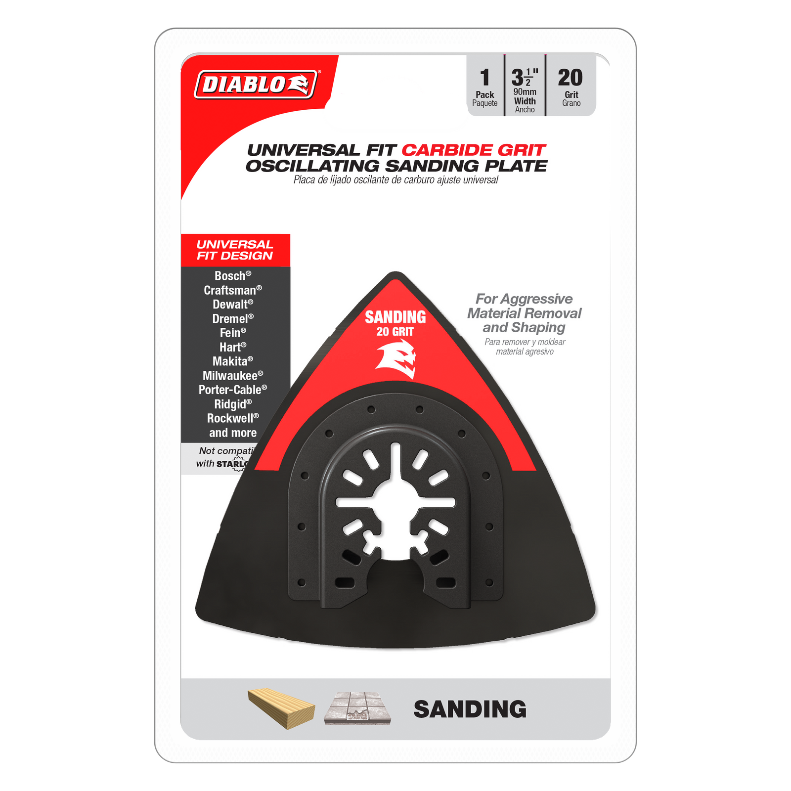 Diablo 90mm 20 Grit Universal Fit Carbide Multi-Tool Sanding Plate