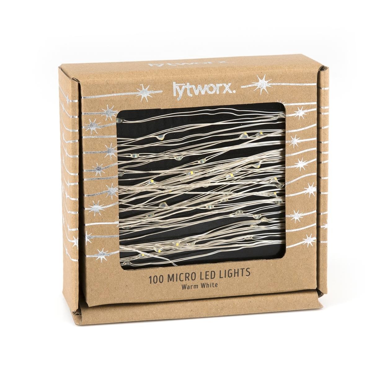 Lytworx 100 Warm White LED Lights - 9.85m Copper Wire - Flexible - Ambient - SuperSaverAU - view 1