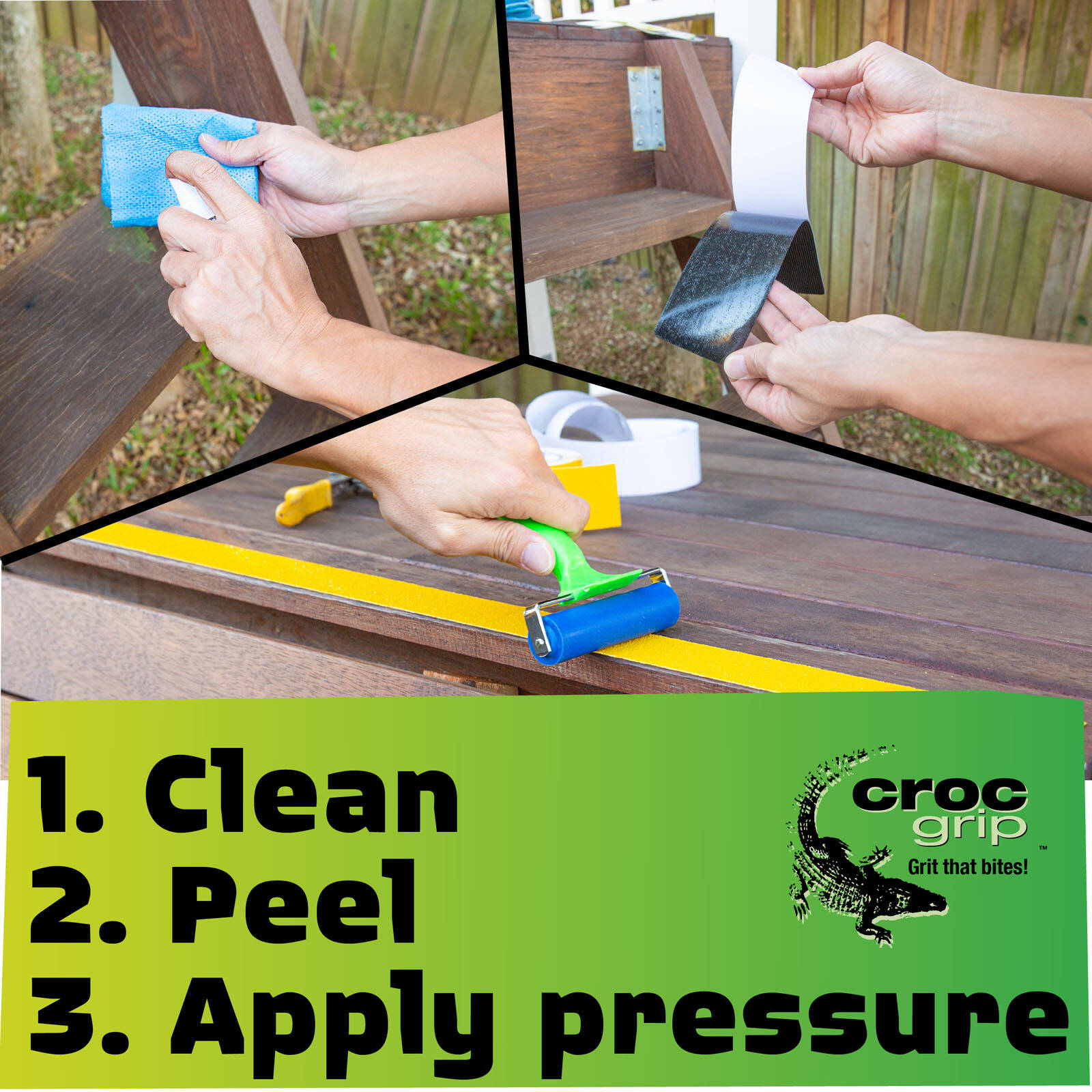 Croc Grip 25m x 50mm Yellow and Black Anti-Slip Tape
