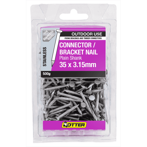 Otter 500g 35 x 3.15mm 316 Stainless Steel Connector Bracket Nails