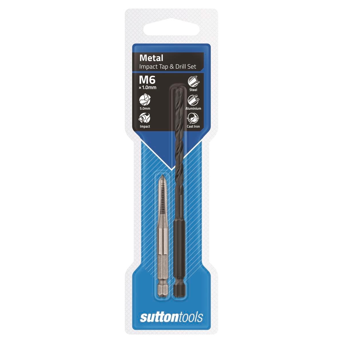 Sutton Tools Impact Tap & Drill Set 5mm M6 1/4 Hex Tungsten Chrome Alloy