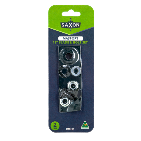Saxon 19" Mower Blade & Bolt Set 13mm Hole Suits Masport Quadcut/Quickcut