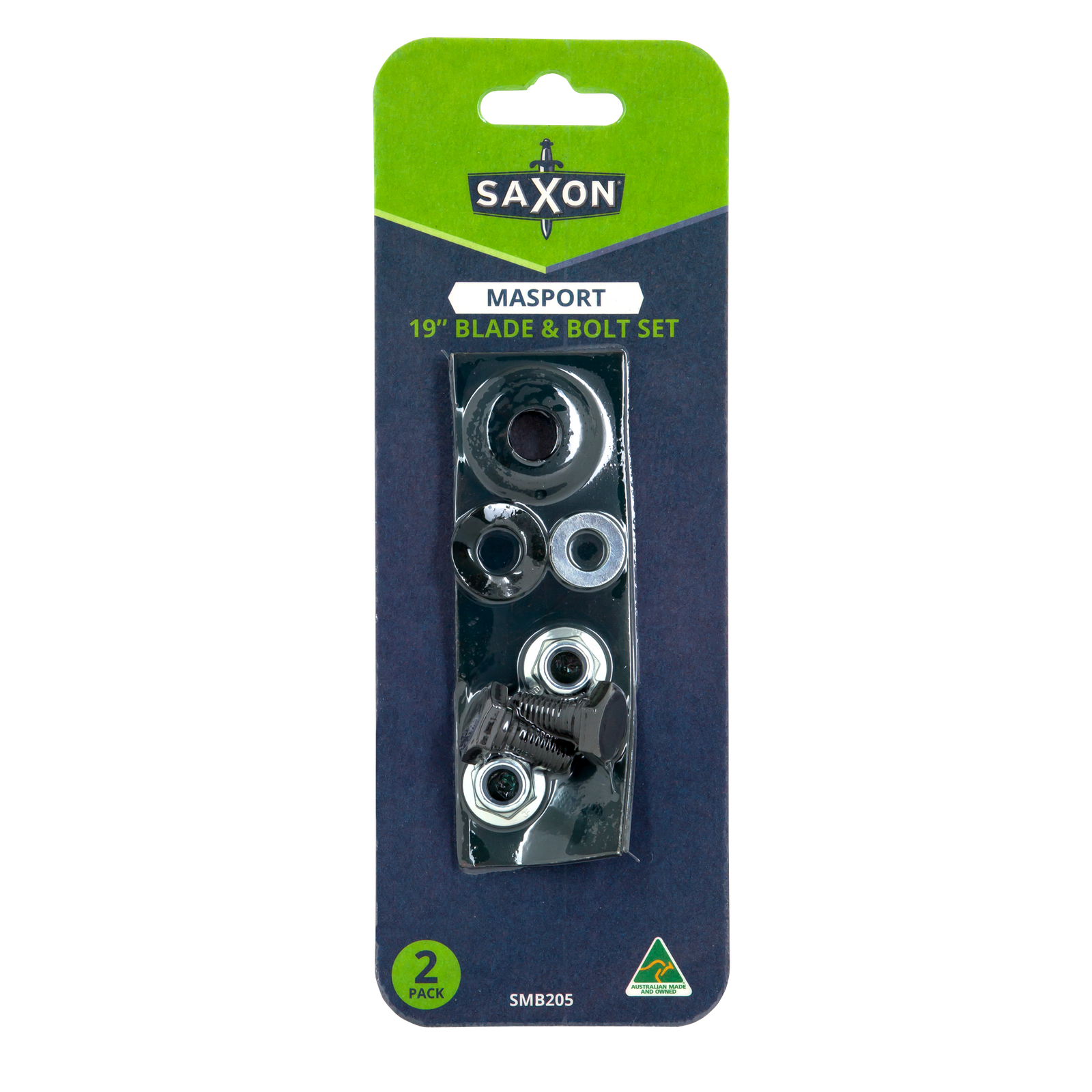 Saxon 19" Mower Blade & Bolt Set 13mm Hole Suits Masport Quadcut/Quickcut