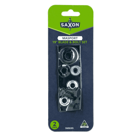 Saxon 19" Mower Blade & Bolt Set 13mm Hole Suits Masport Quadcut/Quickcut